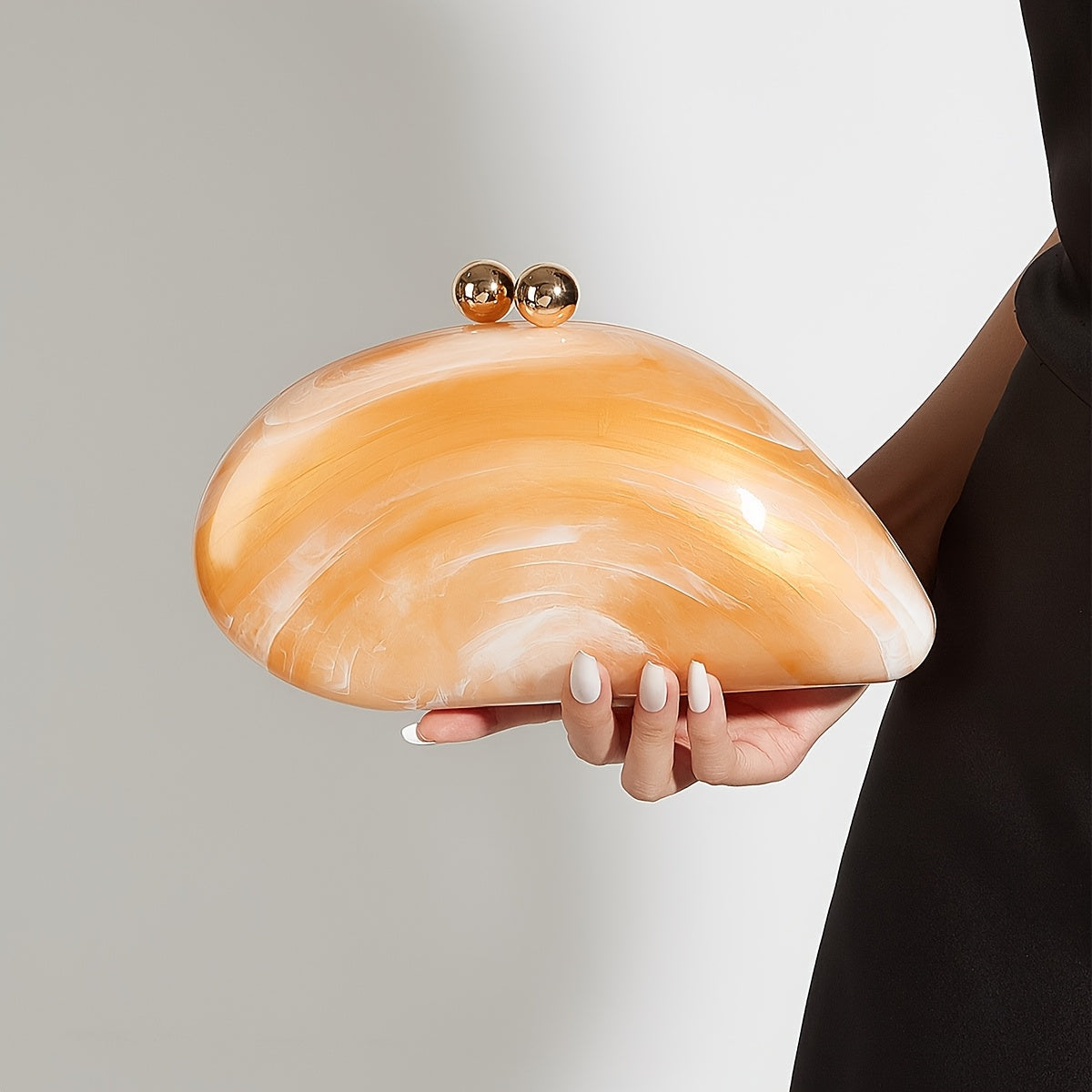 Aria Acrylic Women's Clutch Bag – Marble Finish Evening Handbag