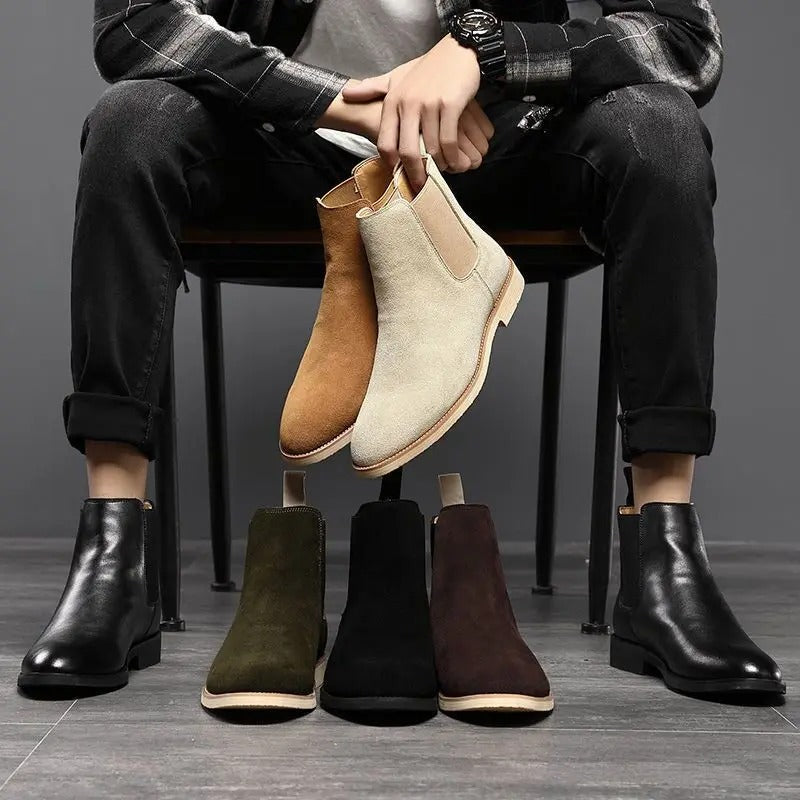 Verona - Men's Suede Chelsea Boots - Slip-On Ankle Boots
