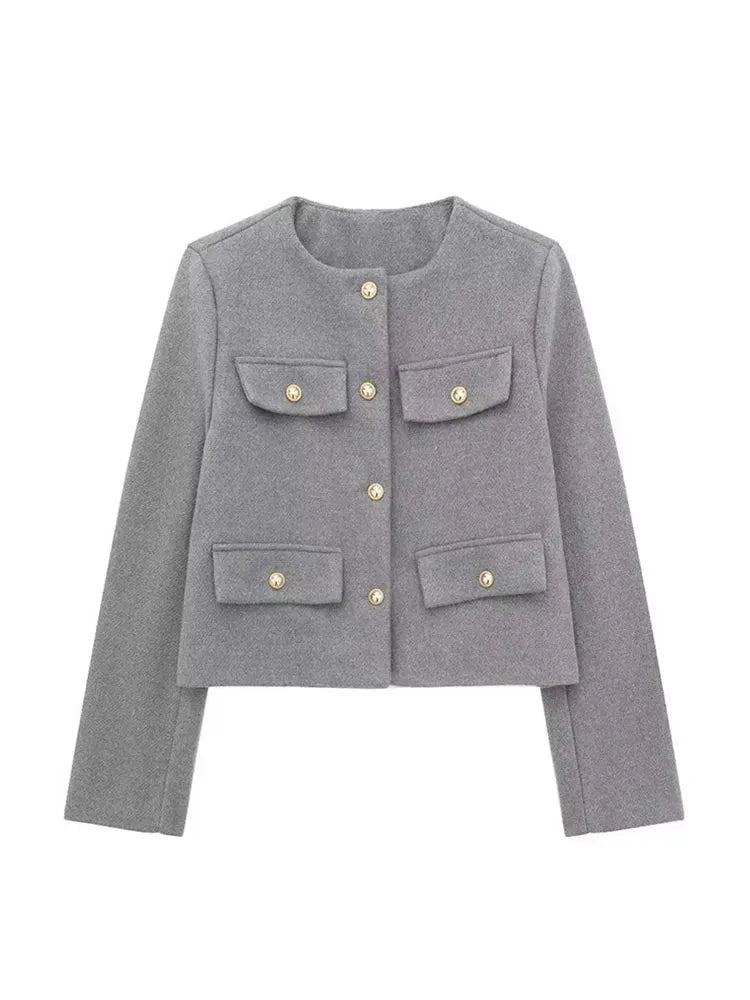 Claristel Women’s Tweed Blazer – Tailored Fit with Classic Structured Style