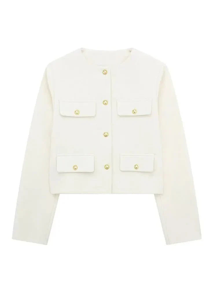 Claristel Women’s Tweed Blazer – Tailored Fit with Classic Structured Style