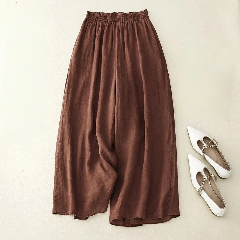 Evelyn Wide-Leg Linen Pants – Ladies Linen Pants with Flowy Silhouette & Summer Comfort