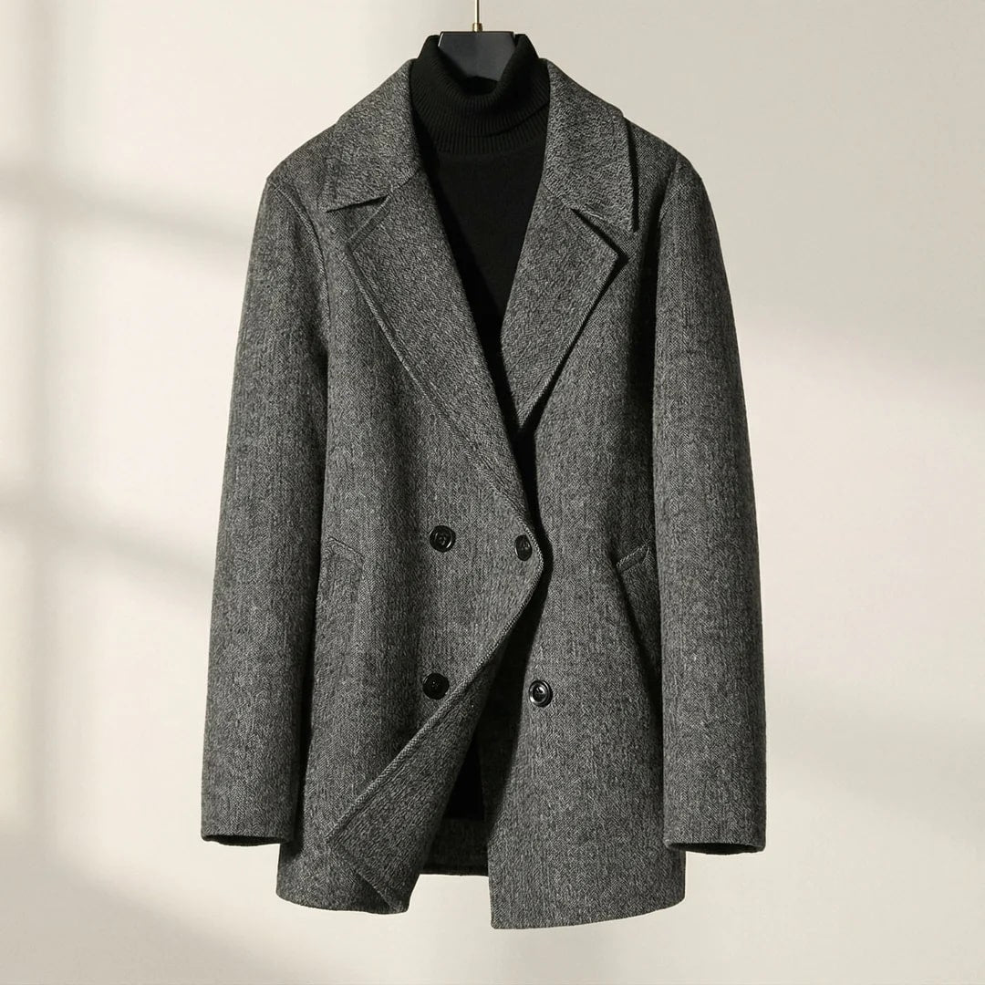 Soreno Men’s Coat – Double Breasted Wool Coat