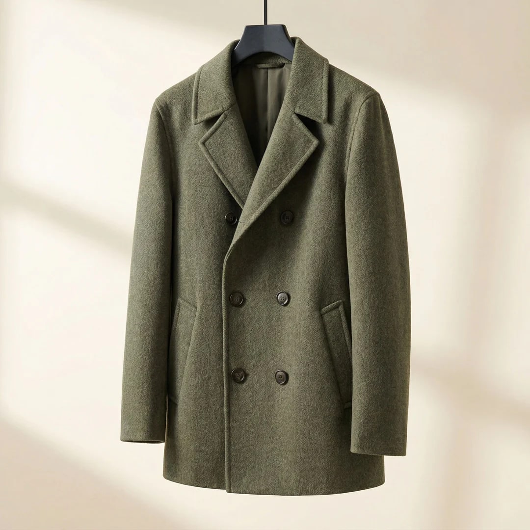 Soreno Men’s Coat – Double Breasted Wool Coat