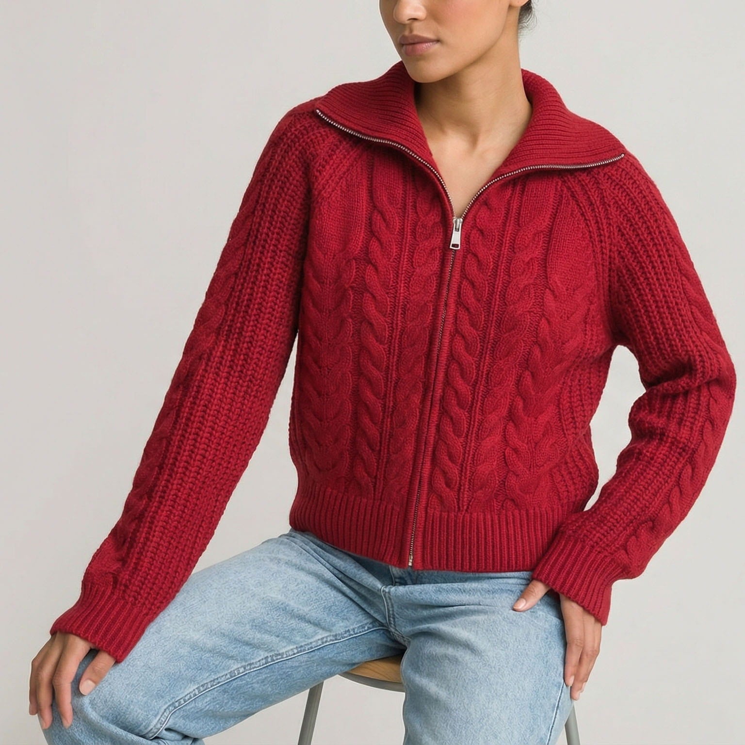 Sienna Women’s Wool Zip Knit Cardigan