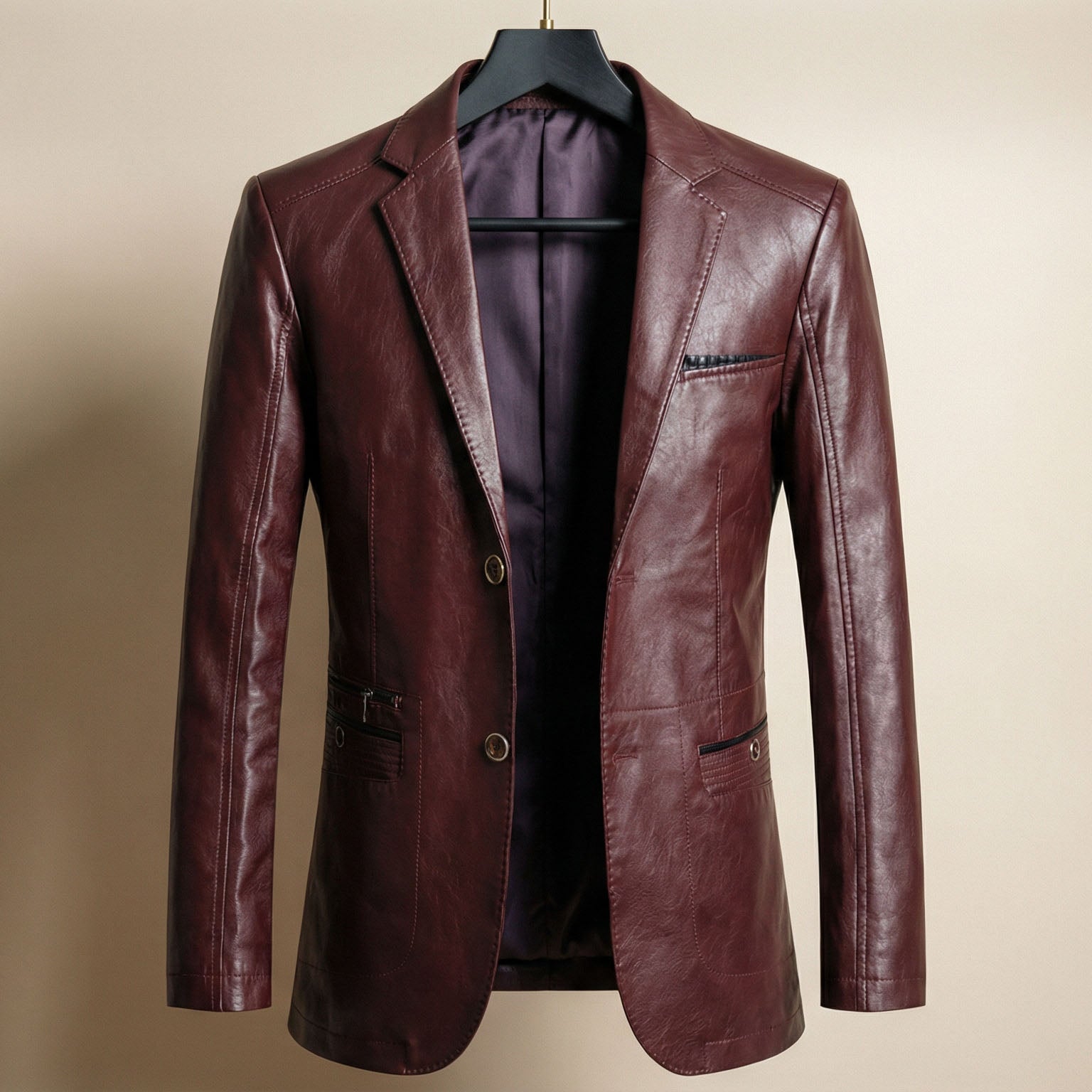 Alessio Genuine Leather Blazer – Premium Soft Structured Casual Jacket