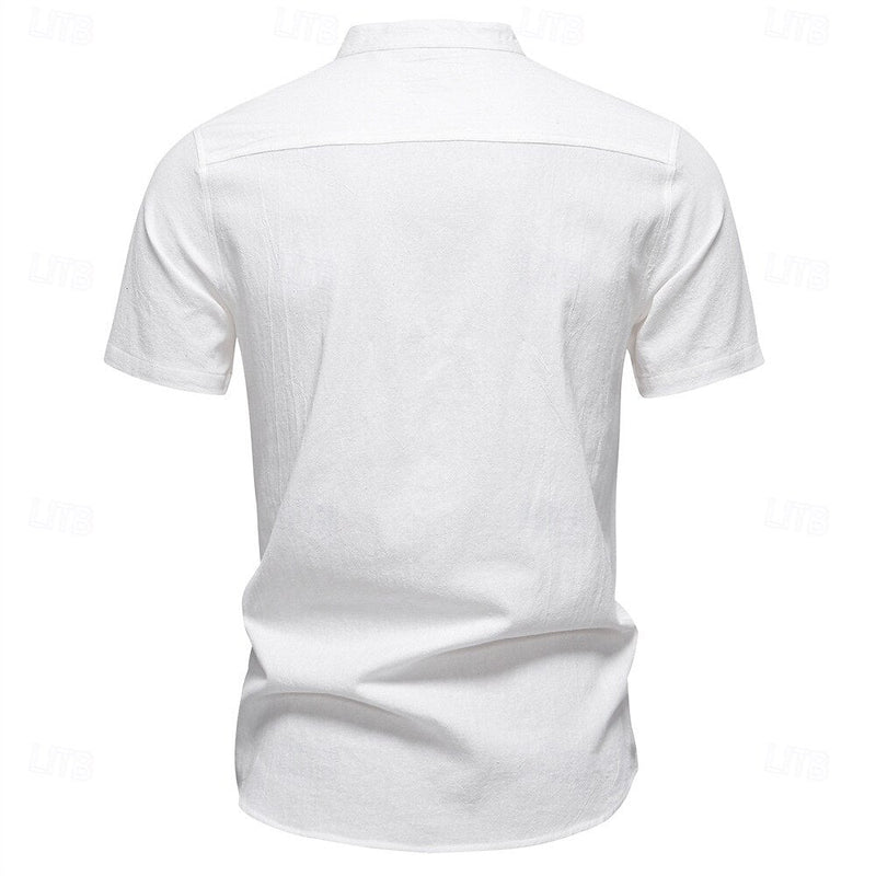 Jasper Cotton Band Collar Shirt