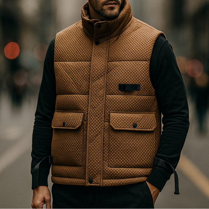 Balthazar Men’s Terra Vest – Water-Repellent Textured Outerwear