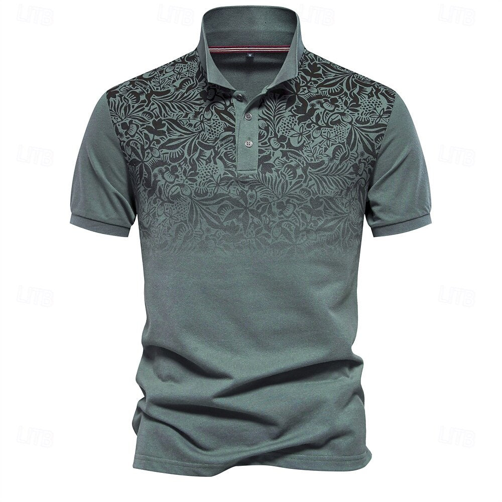 Elias Men's Floral Knit Polo Shirt