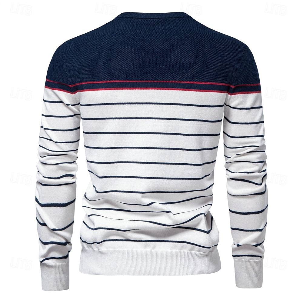 Griffin Men's Striped Crew Neck Sweater