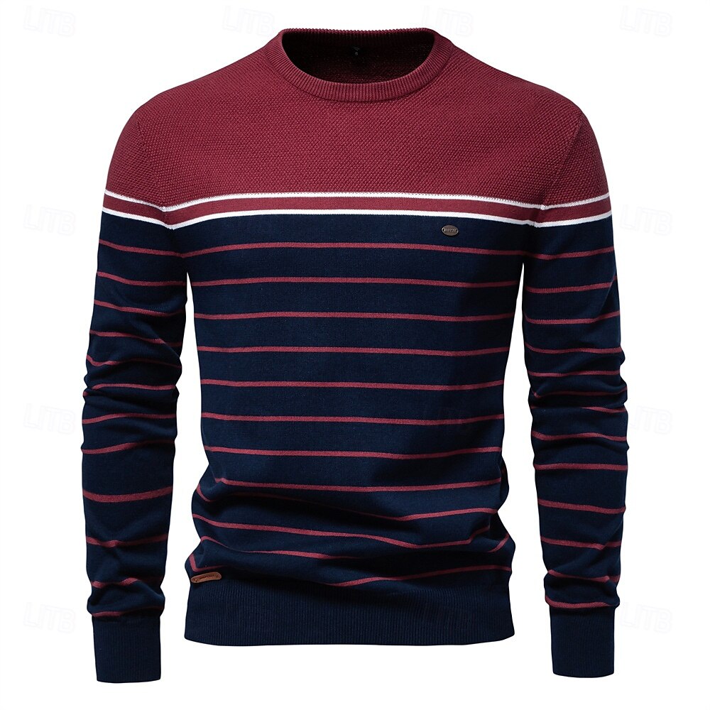 Griffin Men's Striped Crew Neck Sweater