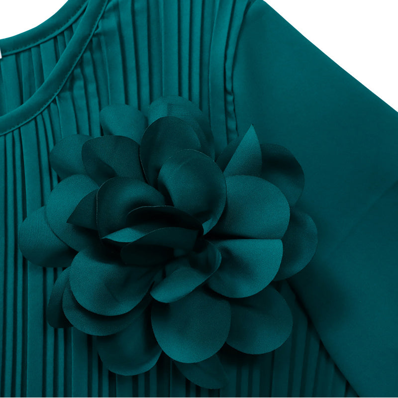 Asha Belted Pleated Midi Dress – Elegant Versatile Day-to-Night Dress