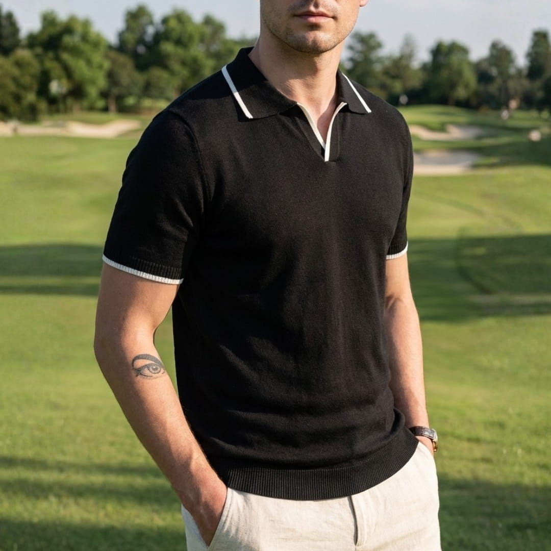 Dominic Tailored Polo Shirt — Premium Breathable Smart Casual Fit