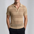 Caius Knit Performance Polo Shirt — Breathable See-Through Casual Shirt