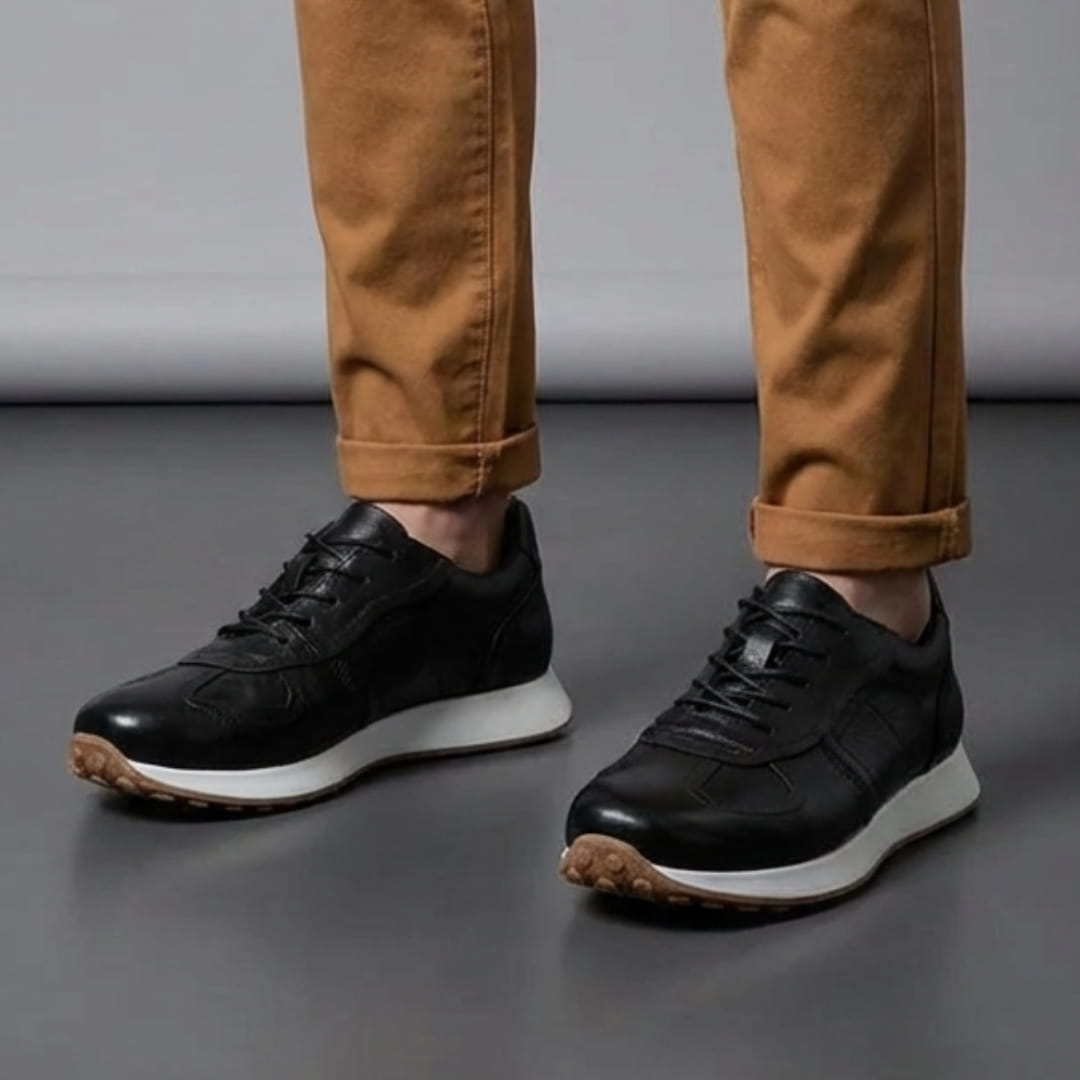 Westfield Italian Cowhide Leather Sneakers — Hand-Stitched Cushioned Casual Footwear