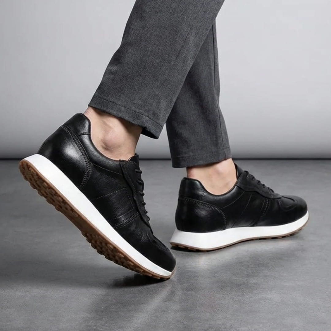 Westfield Italian Cowhide Leather Sneakers — Hand-Stitched Cushioned Casual Footwear