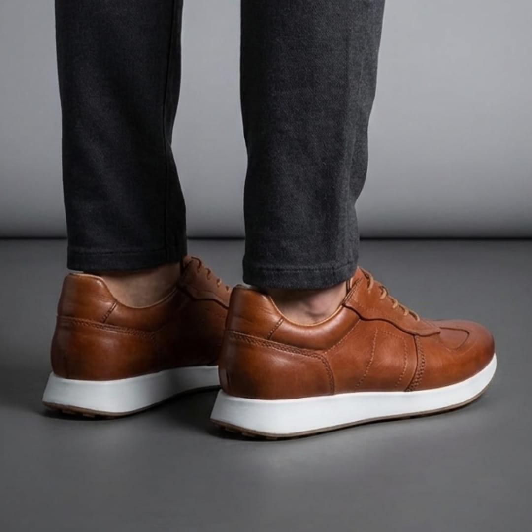 Westfield Italian Cowhide Leather Sneakers — Hand-Stitched Cushioned Casual Footwear