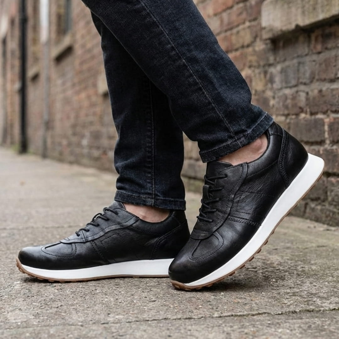Westfield Italian Cowhide Leather Sneakers — Hand-Stitched Cushioned Casual Footwear