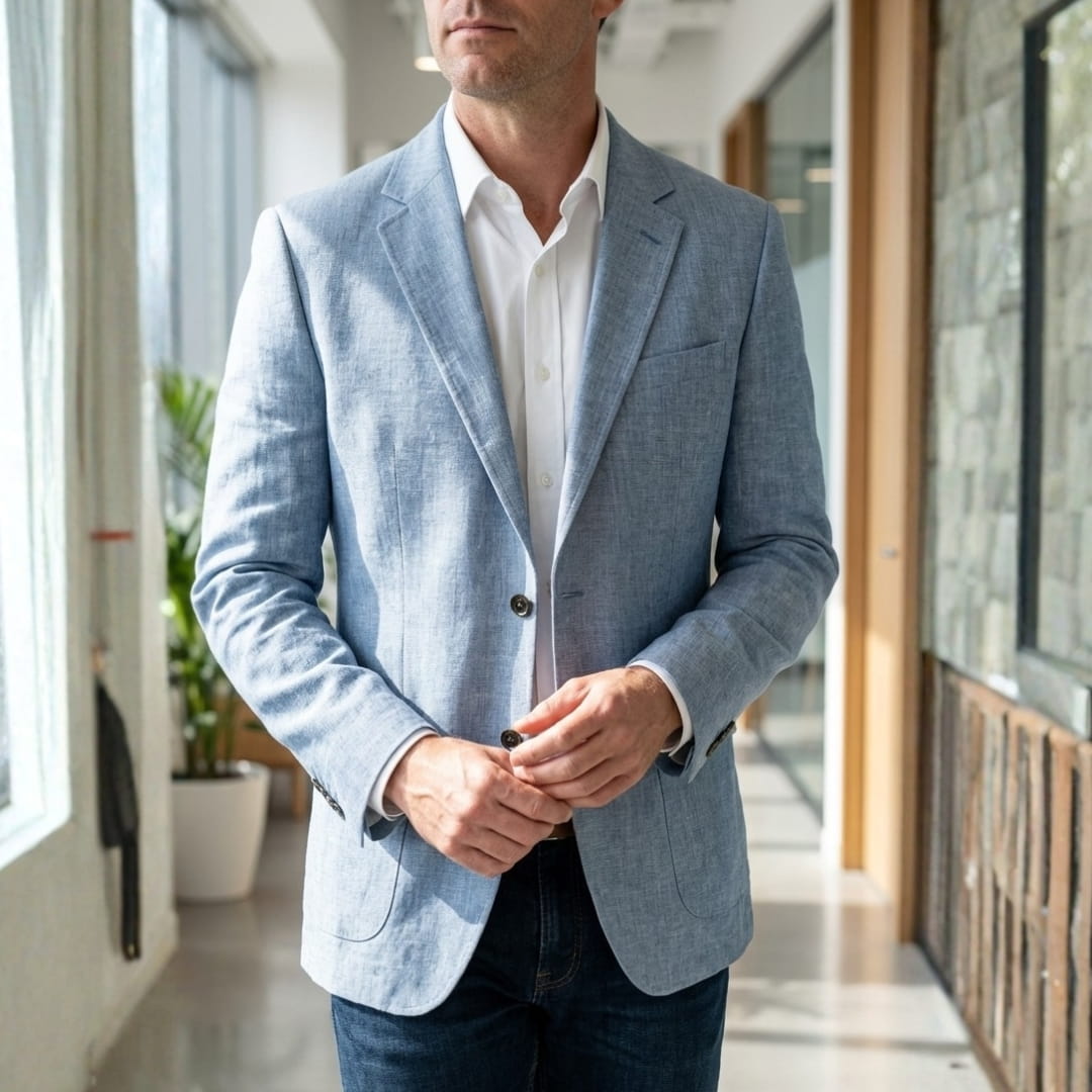 Giuseppe Linen Blazer — Breathable Tailored Casual Summer Jacket