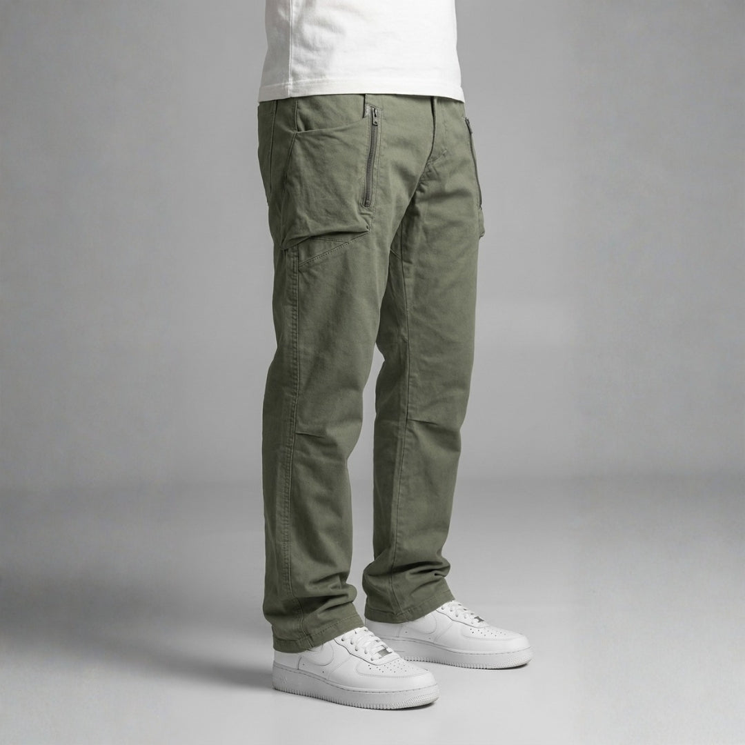 Alaric Cotton Cargo Pants — Slim Fit Utility Casual Trousers