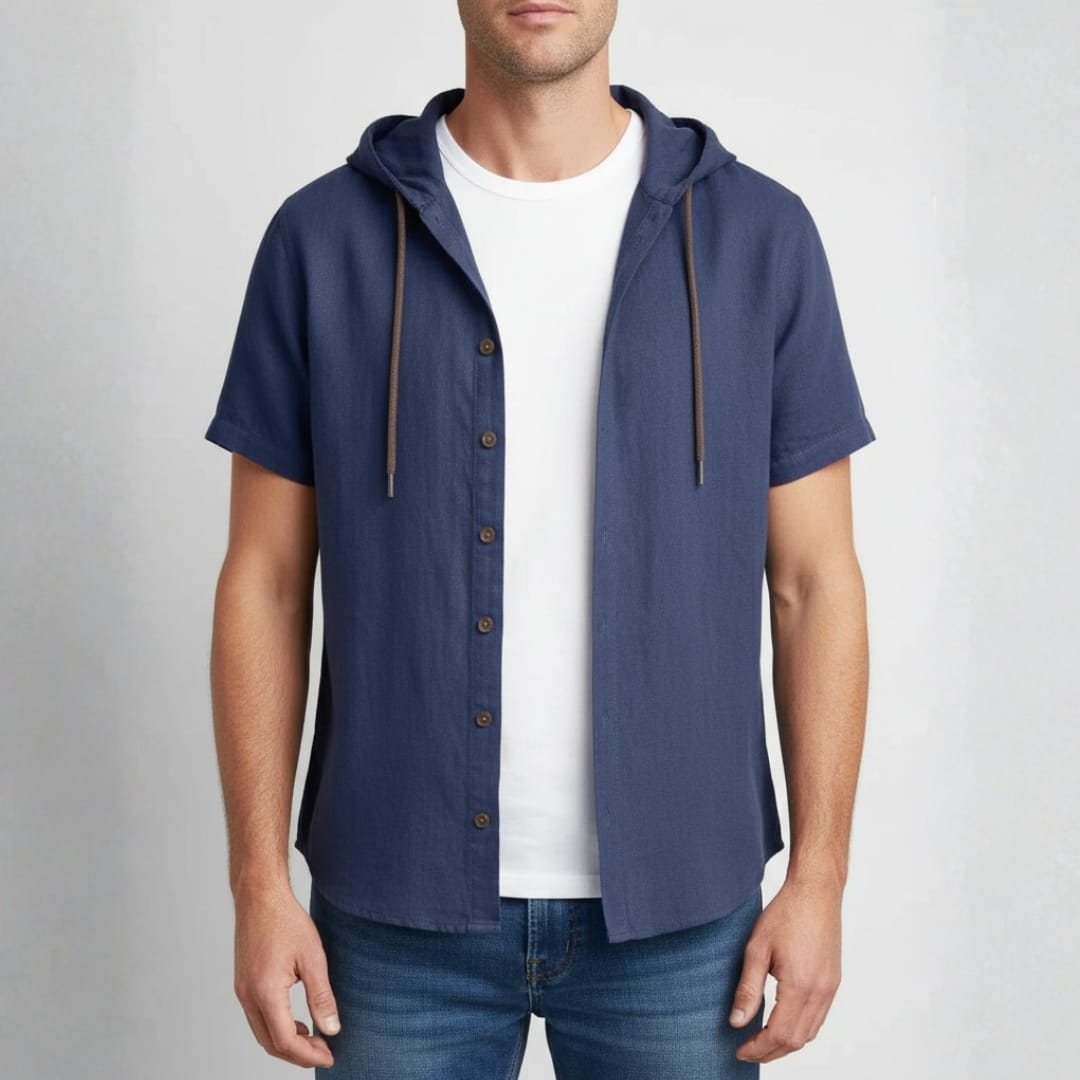 Mannuel Cotton Linen Hoodie Shirt — Relaxed Fit Soft Casual Layer