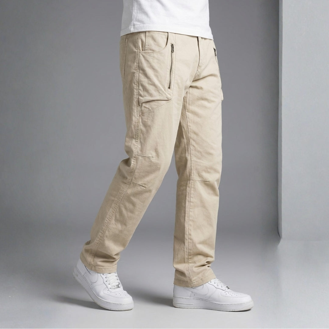 Alaric Cotton Cargo Pants — Slim Fit Utility Casual Trousers