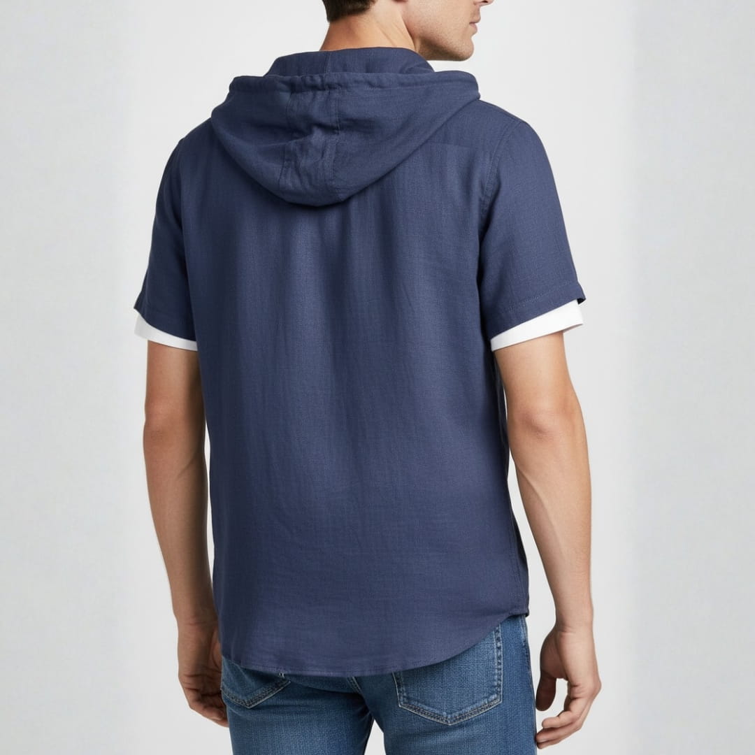 Mannuel Cotton Linen Hoodie Shirt — Relaxed Fit Soft Casual Layer