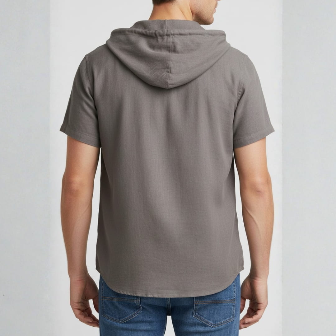 Mannuel Cotton Linen Hoodie Shirt — Relaxed Fit Soft Casual Layer