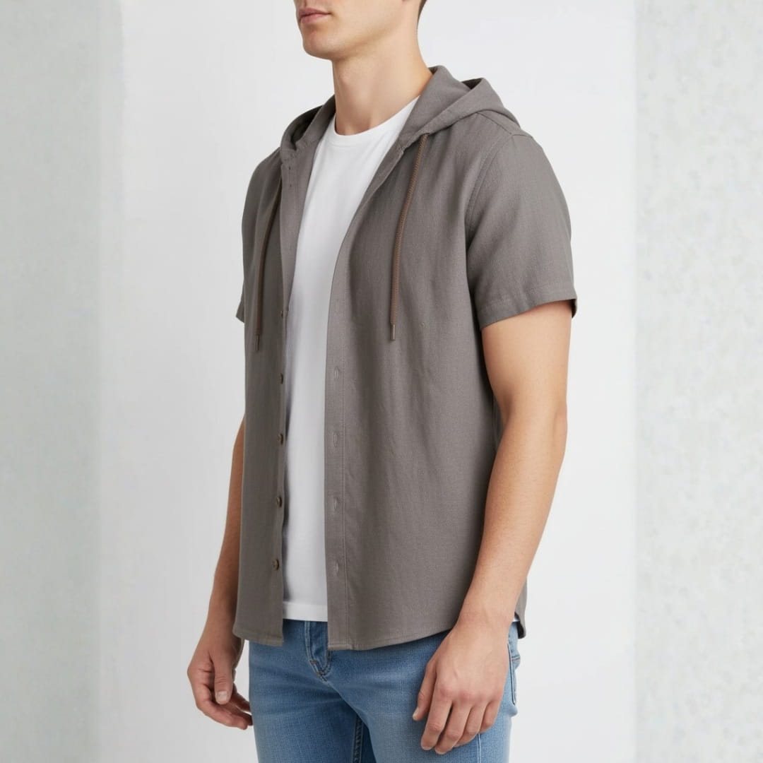 Mannuel Cotton Linen Hoodie Shirt — Relaxed Fit Soft Casual Layer