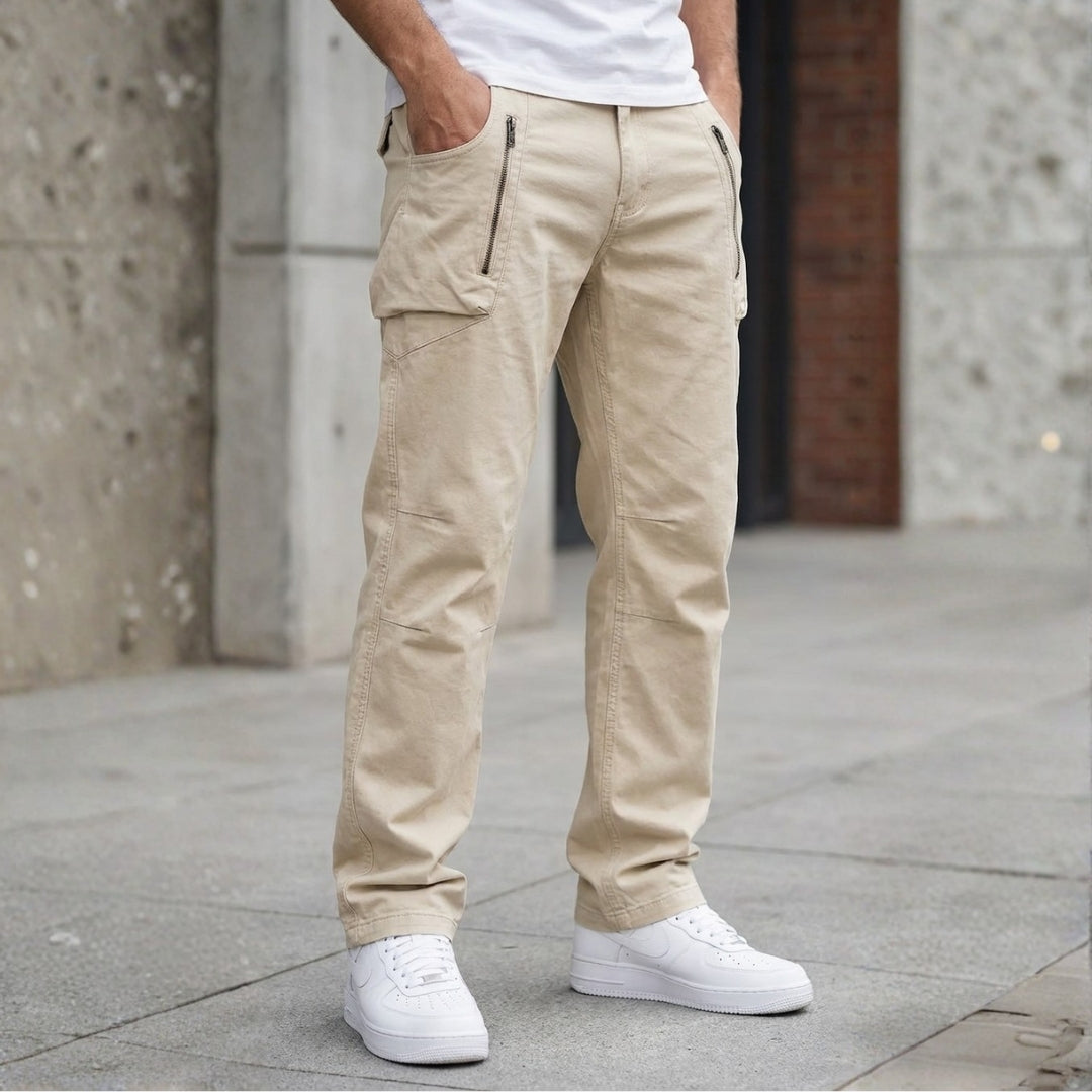Alaric Cotton Cargo Pants — Slim Fit Utility Casual Trousers