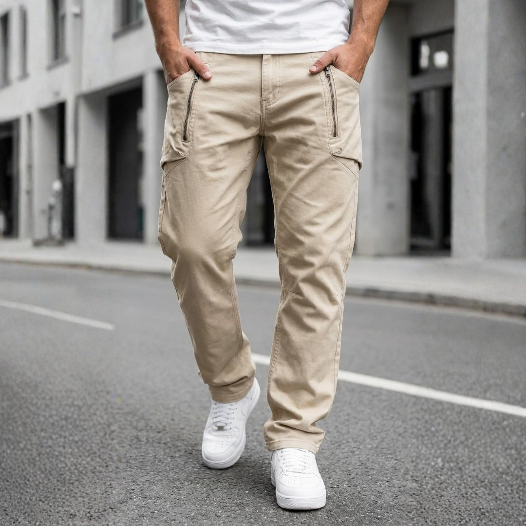 Alaric Cotton Cargo Pants — Slim Fit Utility Casual Trousers