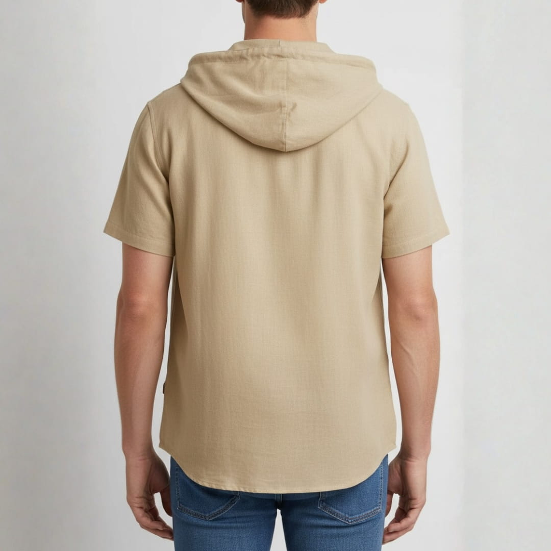 Mannuel Cotton Linen Hoodie Shirt — Relaxed Fit Soft Casual Layer