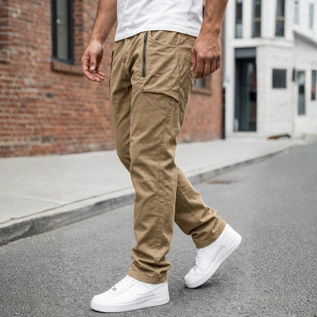 Alaric Cotton Cargo Pants — Slim Fit Utility Casual Trousers