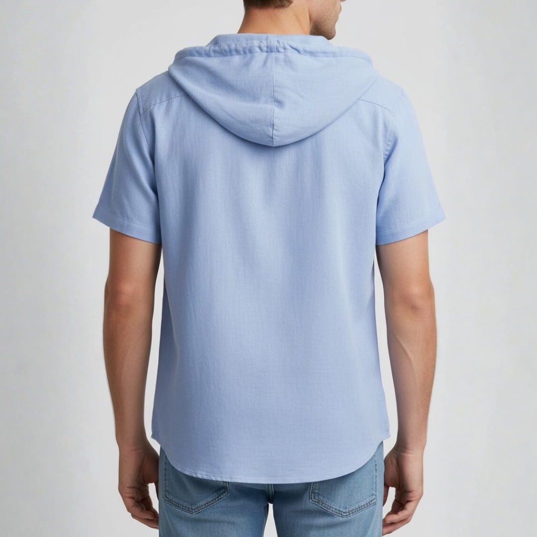 Mannuel Cotton Linen Hoodie Shirt — Relaxed Fit Soft Casual Layer