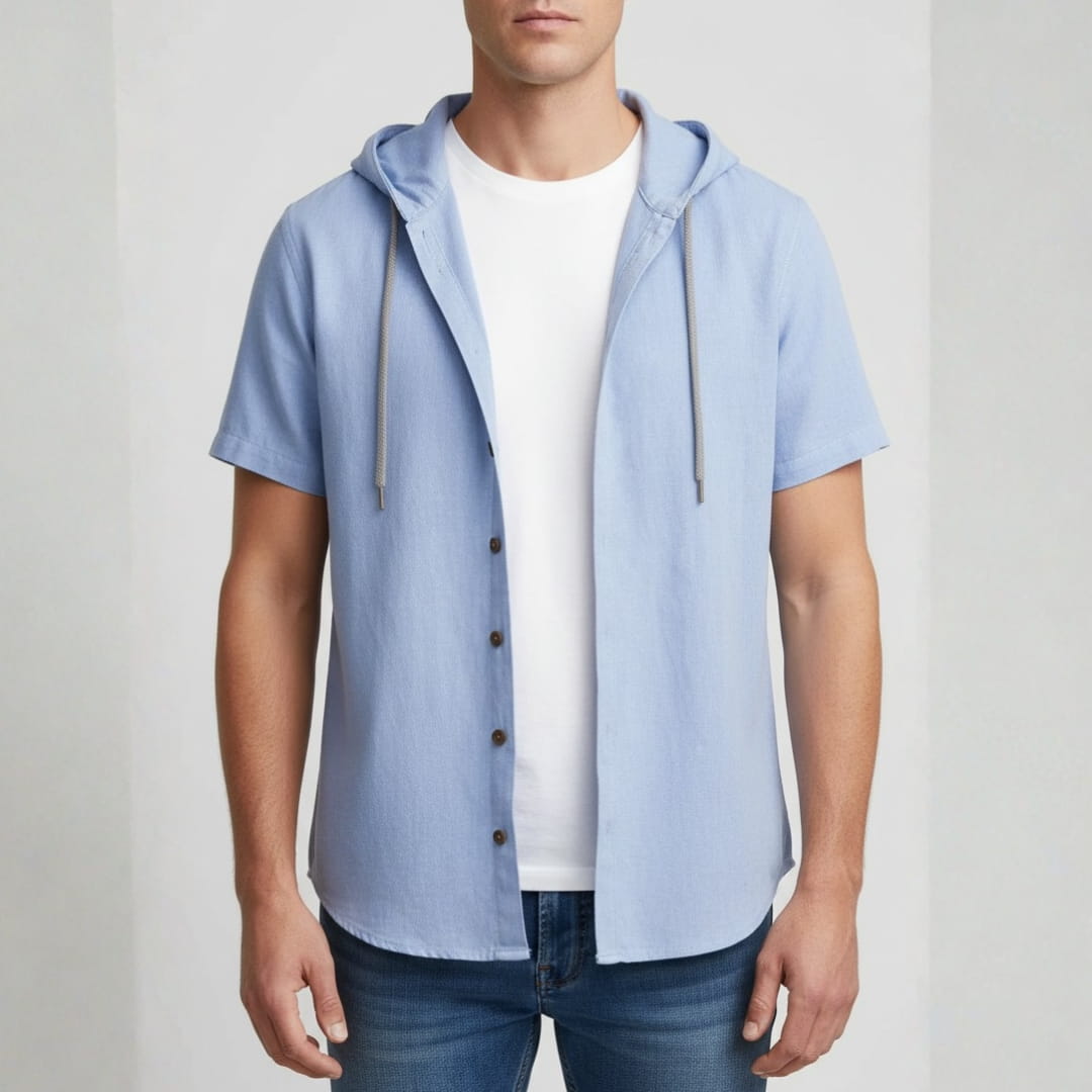 Mannuel Cotton Linen Hoodie Shirt — Relaxed Fit Soft Casual Layer