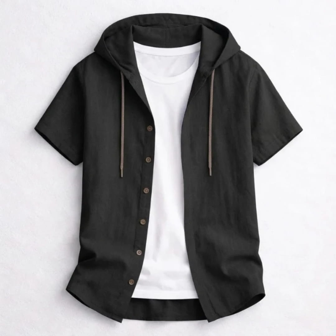 Mannuel Cotton Linen Hoodie Shirt — Relaxed Fit Soft Casual Layer