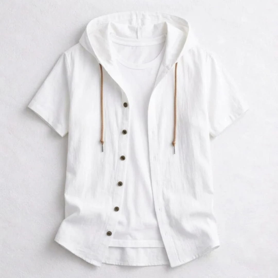 Mannuel Cotton Linen Hoodie Shirt — Relaxed Fit Soft Casual Layer