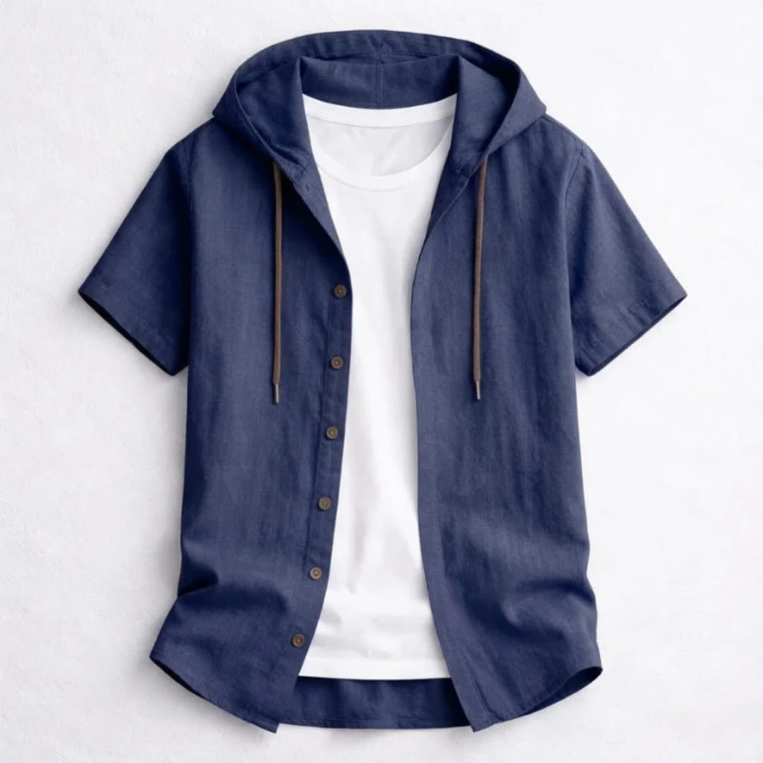 Mannuel Cotton Linen Hoodie Shirt — Relaxed Fit Soft Casual Layer