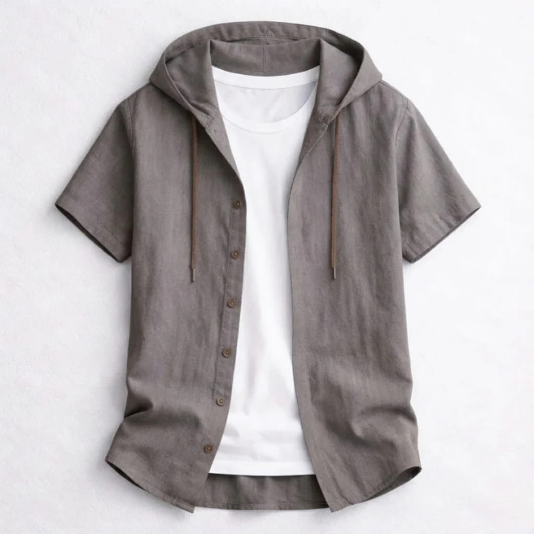 Mannuel Cotton Linen Hoodie Shirt — Relaxed Fit Soft Casual Layer