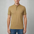 Leandro Collarless Performance Polo Shirt — Lightweight Breathable Casual Top