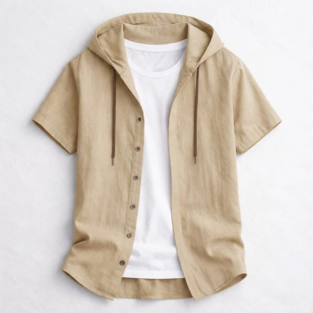 Mannuel Cotton Linen Hoodie Shirt — Relaxed Fit Soft Casual Layer