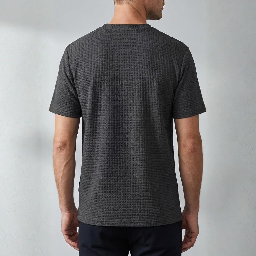 Klaus Textured Knit Crewneck T-Shirt – Lightweight Breathable Casual Shirt