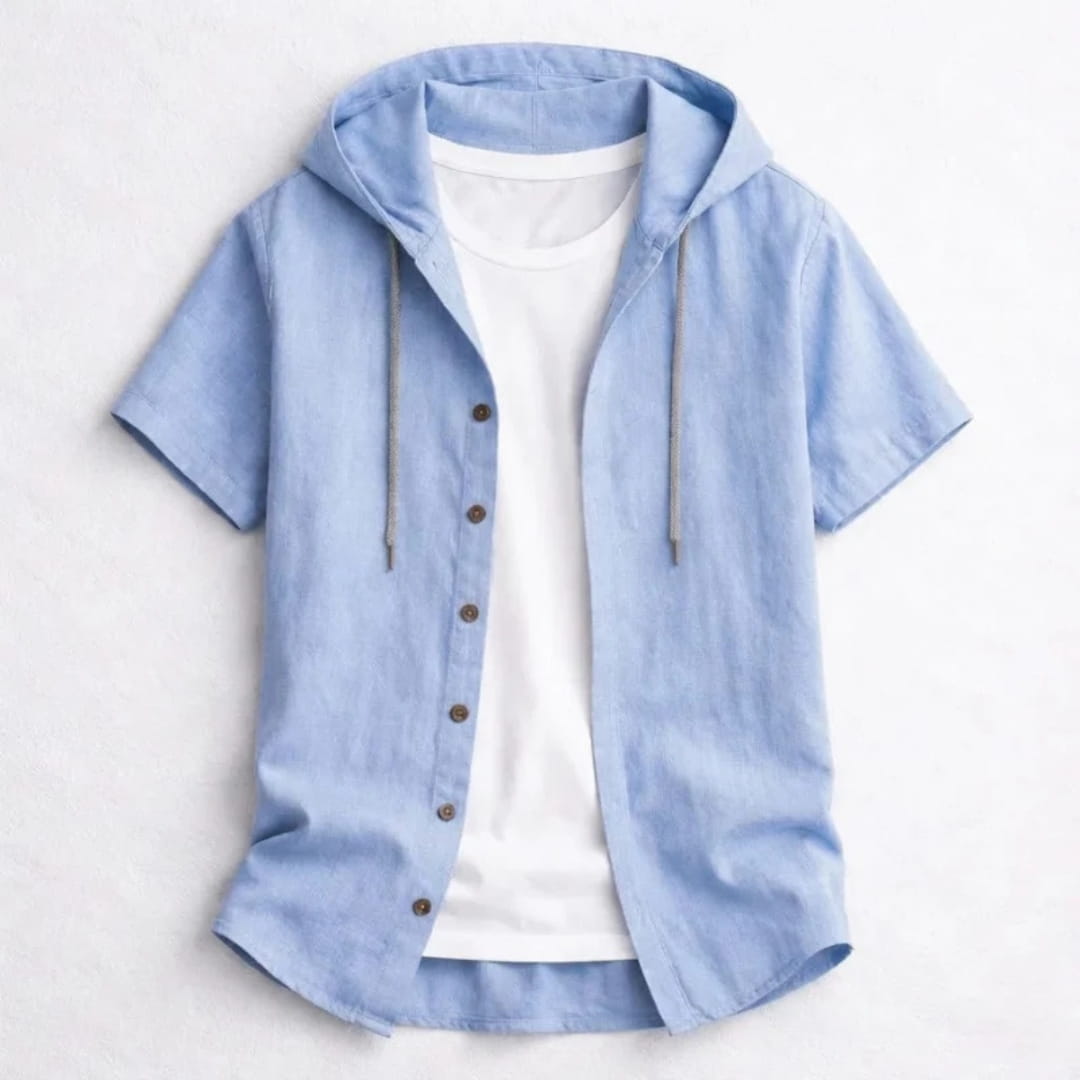 Mannuel Cotton Linen Hoodie Shirt — Relaxed Fit Soft Casual Layer