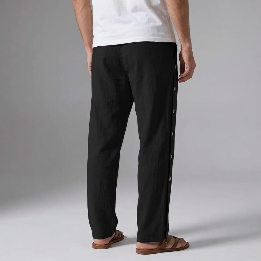 Santino Cotton Linen Lounge Pants — Relaxed Fit Breathable Casual Trousers