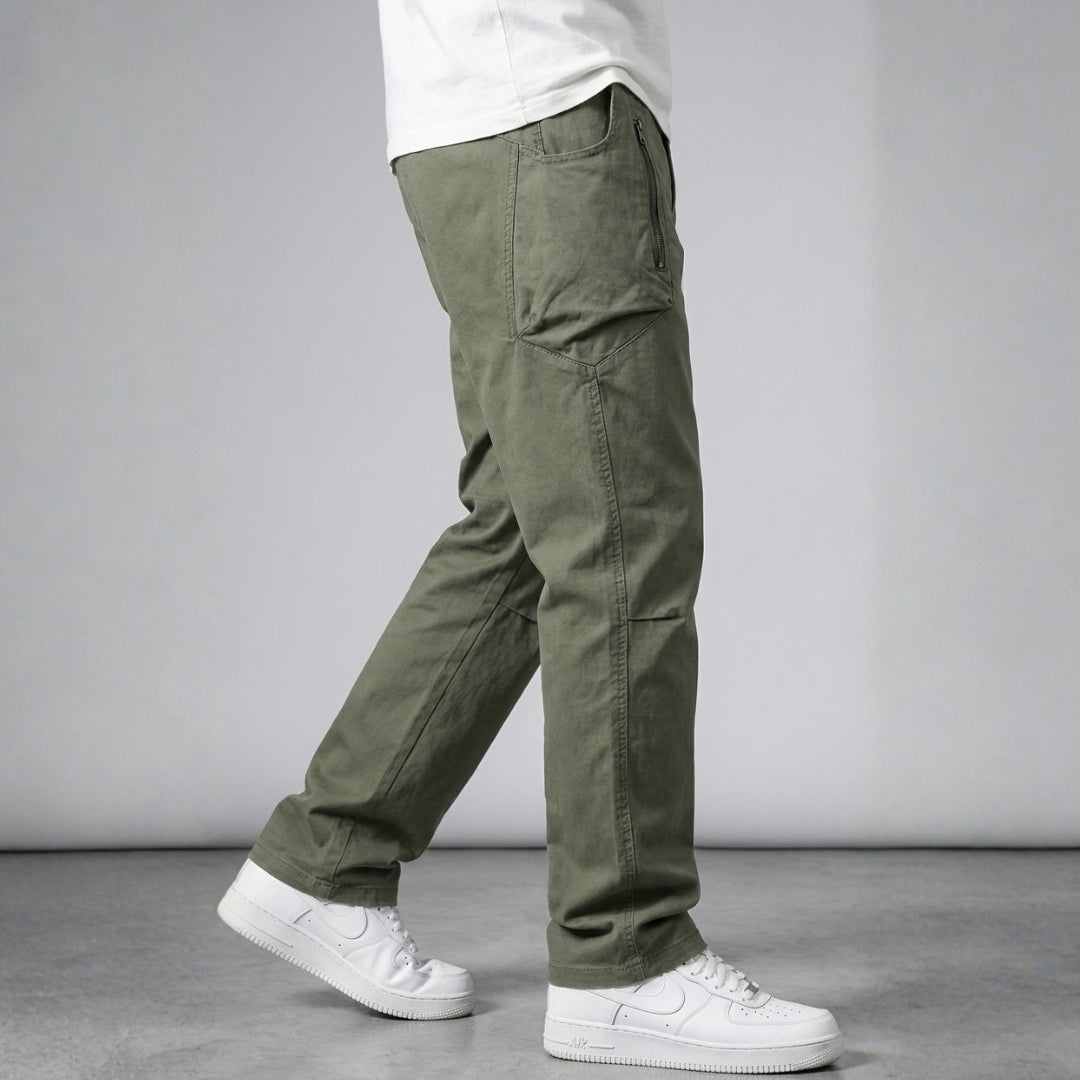 Alaric Cotton Cargo Pants — Slim Fit Utility Casual Trousers
