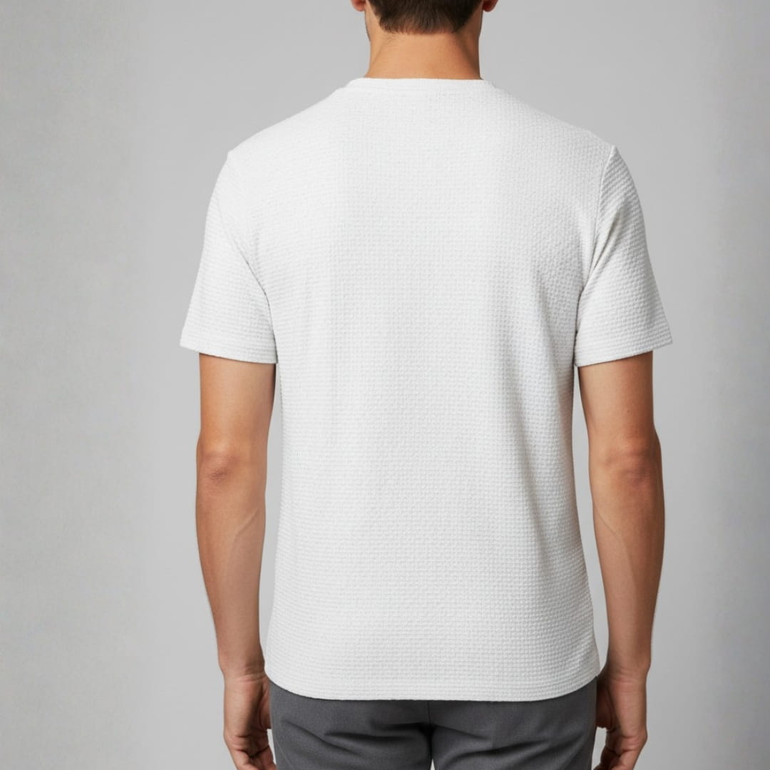 Klaus Textured Knit Crewneck T-Shirt – Lightweight Breathable Casual Shirt