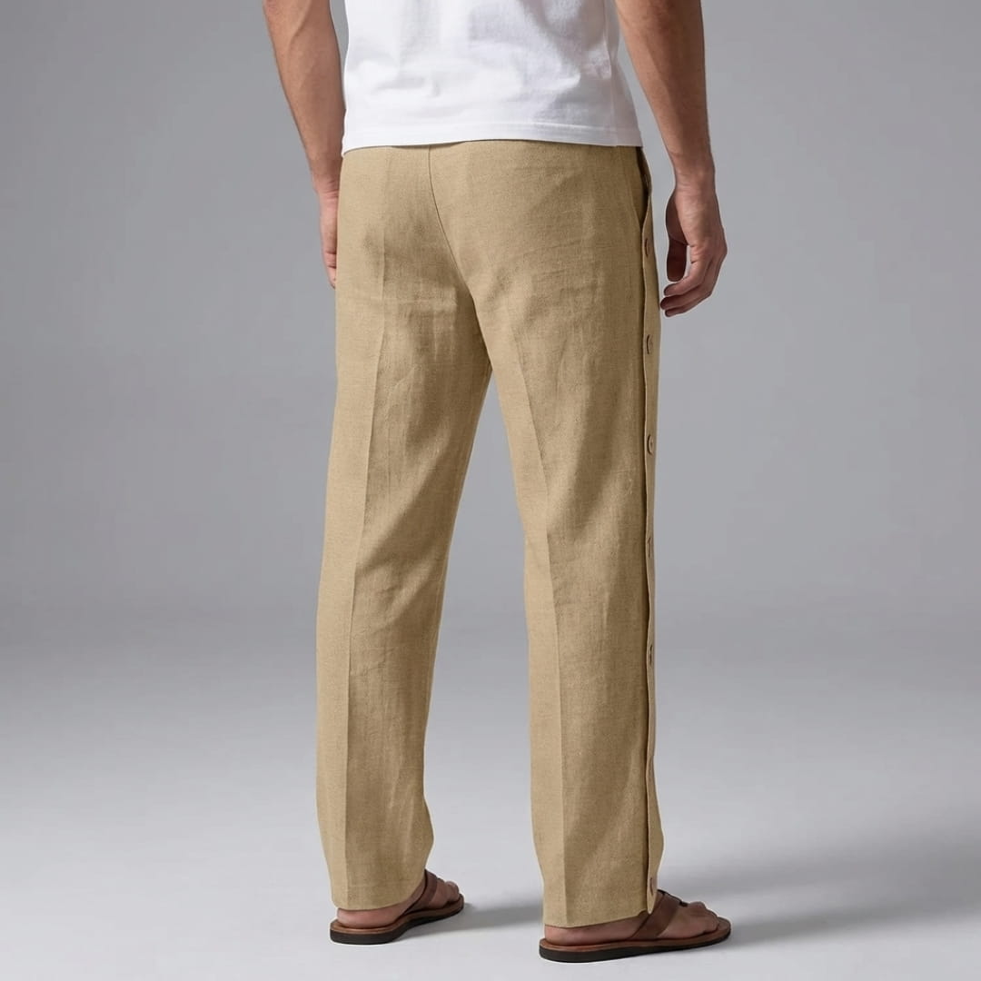 Santino Cotton Linen Lounge Pants — Relaxed Fit Breathable Casual Trousers