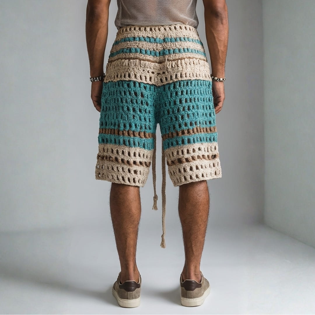 Ivan Braided Cotton Beach Shorts – Casual Summer Drawstring Shorts