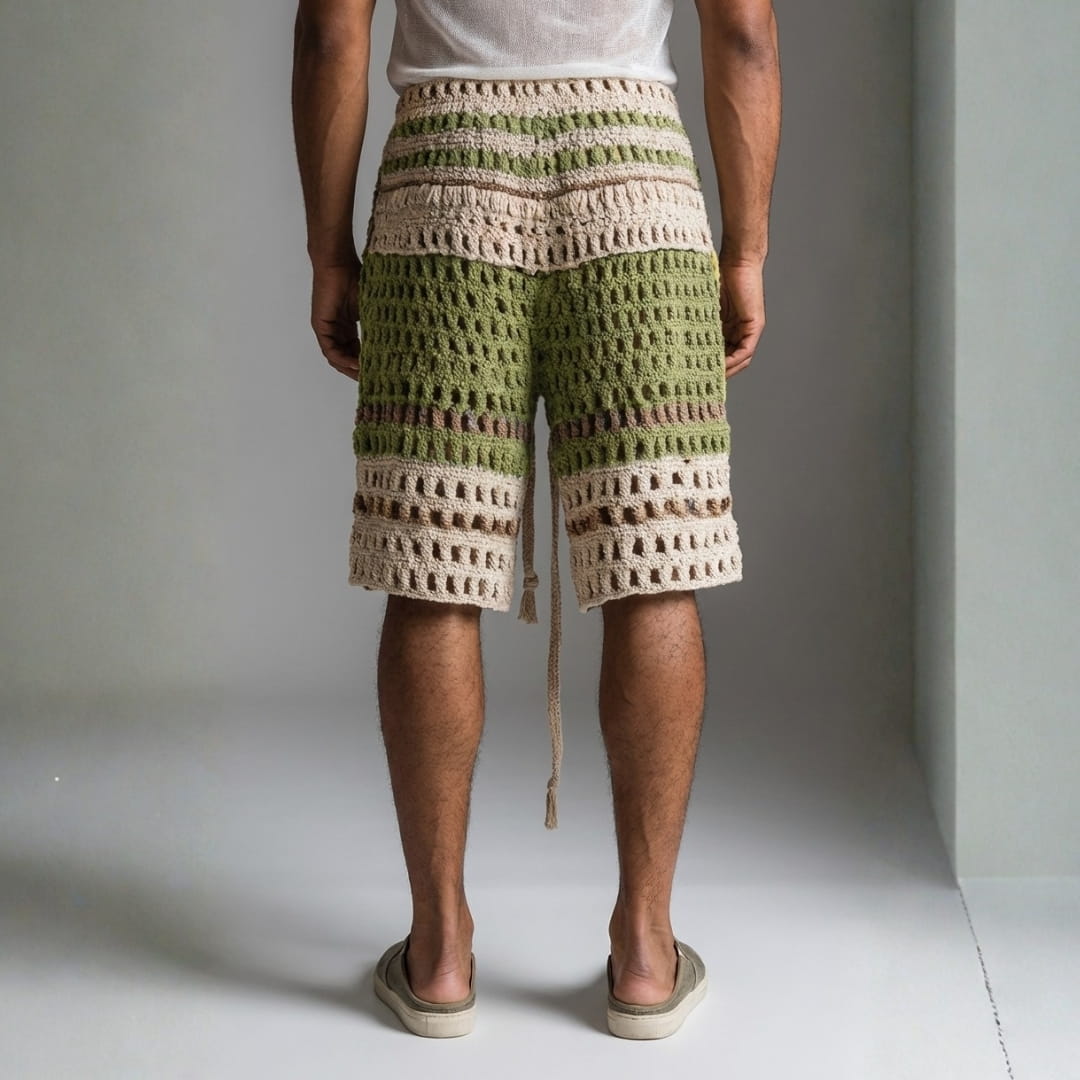 Ivan Braided Cotton Beach Shorts – Casual Summer Drawstring Shorts