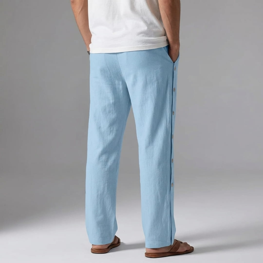 Santino Cotton Linen Lounge Pants — Relaxed Fit Breathable Casual Trousers