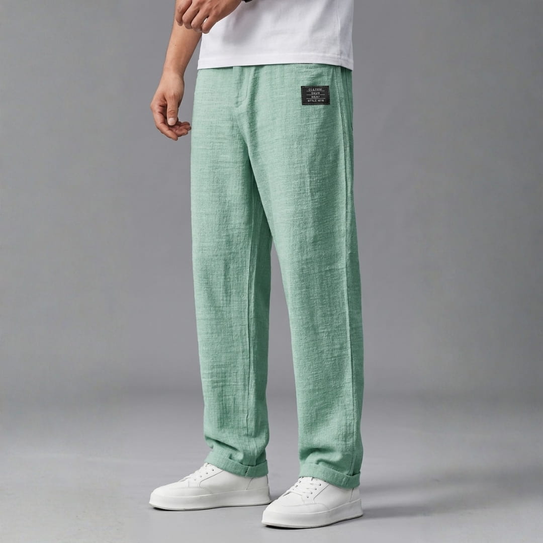 Charles Lightweight Textured Trousers — Breathable Casual Pants